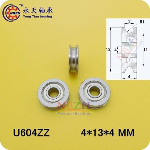 4mm Walking guide rail groove U groove 604UU 4*13*4mm 3D printer dedicated feeding roller bearings U604 SZU4-13 U604ZZ