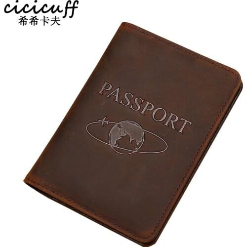 Passport Holder RFID Blocking Genuine Leather on Cover for Passport Bag Multifunctional Travel Air Ticket Leather Case Wallet