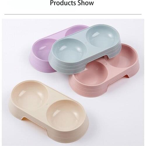 Plastic Pet Bowl Pet Food Bowl Dog Bowl Cat Bowl Pet Food And Water Bowl Cat Feeder Easy To Clean Double Bowl Doraji Cat