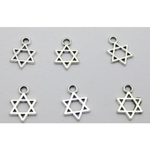 100 Tibet Silver "Star of David" Kabbalah Charm Pendant