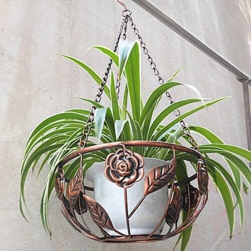 Wrought Iron Balcony Hanging Flower Pot Garden Hanging Hanging Hanging Basket Hanging Green Radish Flower Basket Flower Stand