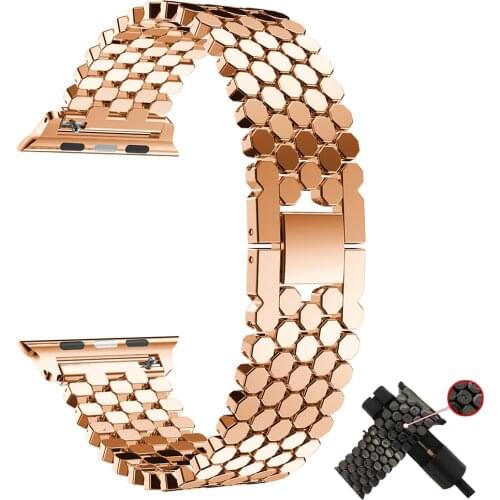 Strap for Apple watch band 40mm 44mm 38mm 42mm Stainless steel correa metal Buckle Clasp bracelet apple watch series 6 se 5 4 3