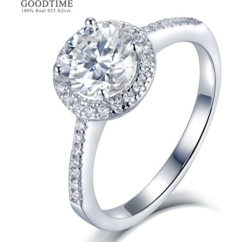 Luxury Women Ring Pure 100% 925 Sterling Silver Shine Moissanite Ring Anniversary Valentines Jewelry Gift For Lover