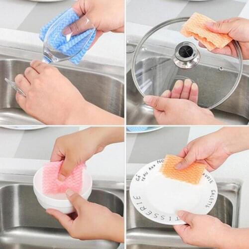 50 Pcs/Roll Disposable Rags Wiping Scouring Pad Absorbent Paper Non-Woven Tissue Towel Home Kitchen Bathroom Car Cleaning Cloths