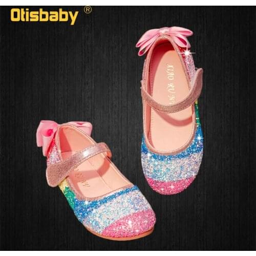 Jelly Sandals Summer 2021 Baby Girl Shining Rainbow Princess Kids Dress Up Sandals for Children Flat Shoes Childrens Flats