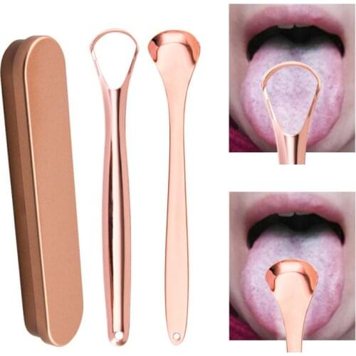 Stainless Steel Tongue Scraper Cleaner Metal Srapes Reusable & Ecofriendly Tongue Brush Fresh Breath Scraper