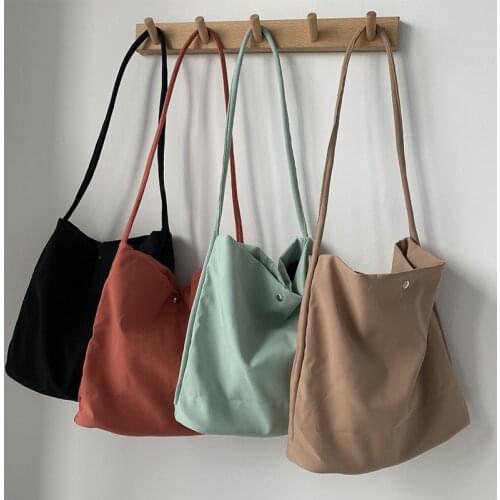 Bags for Women 2021 Shoulder Bag Reusable Shopping Bags Casual Tote Female Handbag Solid Color Fashion Bag for Dropshipping