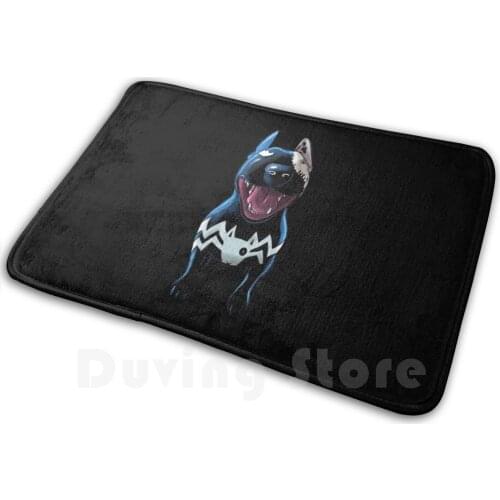 Superhero & Supervillain - 2 In 1 - White , No Text Mat Rug Carpet Anti-Slip Floor Mats Bedroom Hero Dog Smile Bullterrier