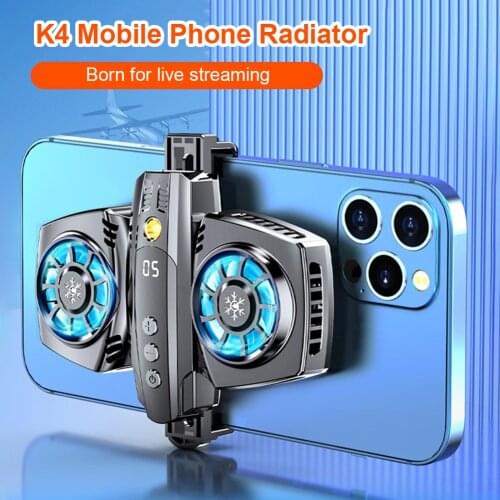 Universal Mobile Phone Cooler Smartphone Radiator for Gaming Live Broadcast Temperature Display Cooling Fan for iPhone Samsung