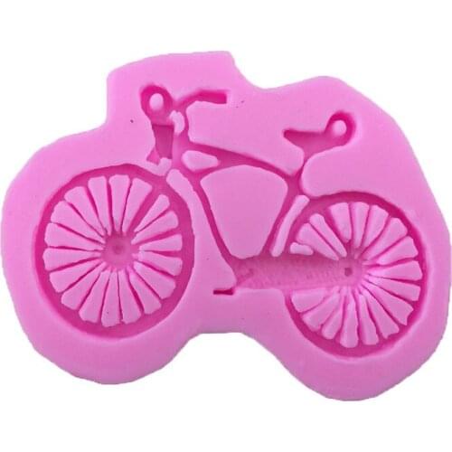 Bicycle cartoon liquid silicone cake mould m013