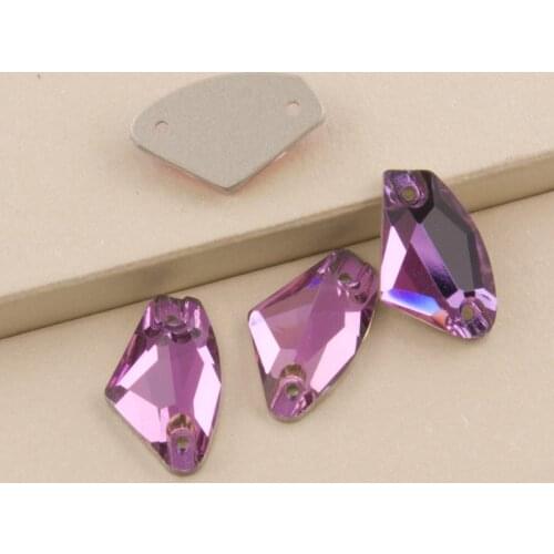 YANRUO Rose 3256 Galactic Sewing Chain Crystal Rhinestones Sew on Crystal Flat back Rhinestones Pink Stones