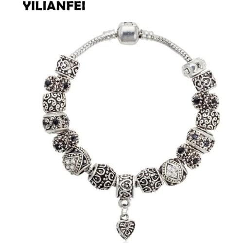 YILIANFEI High quality Heart pendant Fashion simplism Elegant Charm Bracelet & Bangles For Women BT0213
