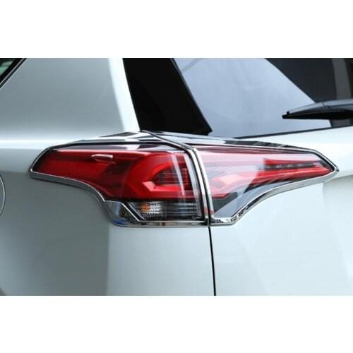 4 Pcs ABS Chrome Car Rear Fog Light Lamp Cover Trims For TOYOTA RAV4 2016 Car Styling Auto Accessories