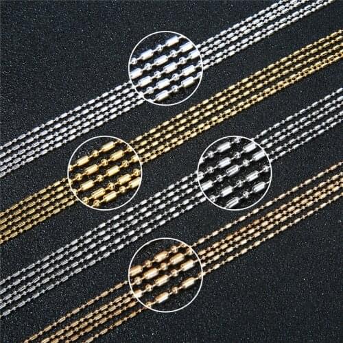 5m/lot Dia 1.5mm Bead Ball Chains Bulk For Diy Necklace Findings Iron Metal Gold Silver Color Chains Lot Jewelry Making Supplies