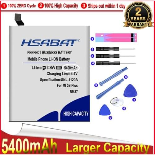 5250mAh BM37 original HSABAT Top Brand 100% New Battery for Xiaomi mi 5S plus Mi5s Plus Batteries+free tools