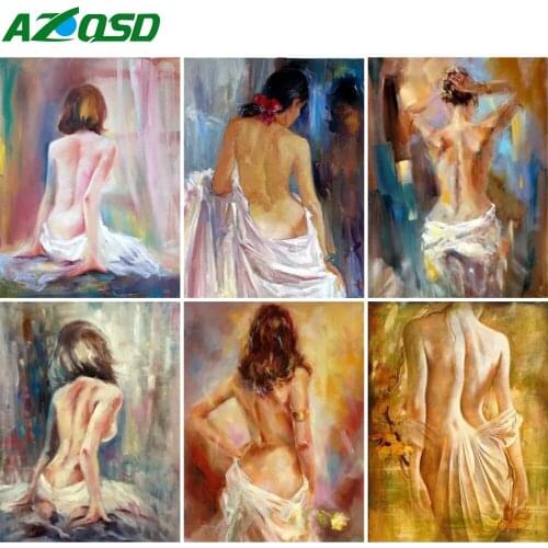 AZQSD Diamond Painting Woman Cross Stitch Rhinestones Full Drill Diamond Embroidery Portrait Mosaic Needlework Home Decoration