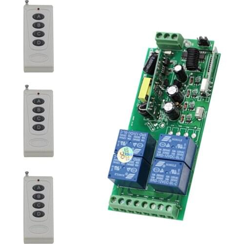 85V 110V 220V 250V 4CH Electric RF Wireless Light Remote Control Switch 3PCS Transmitter And Wide Voltage Relay Receiver 315/433