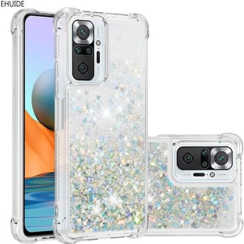 Glitter Shockproof Case For Xiaomi Mi 10T Pro 11 Redmi Note 10 Pro Max 10S 8 Redmi 9T POCO X3 NFC M3 Liquid Quicksand Cover