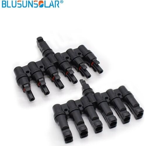 Blusunsolar 5 pair 6T/Y Branch parallel connector 30A 50A 1000V Electrical Solar Photovoltaic Panel PV Cable Connector