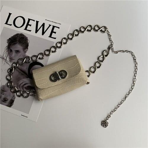 Brand Fashion Ladies Sexy Snake Print PU Leather Mini Waist Chain Chest Bag Party Banquet Dating Messenger Bag for Women