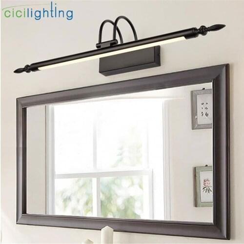 Black Bathroom led Mirror Light Waterproof Vintage Europe Style Bathroom Washrooom Wall Lighting L56cm L66cm L76cm Mirror Lamp