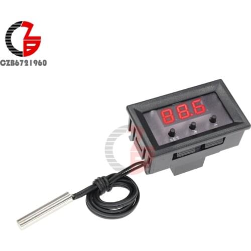 W1209 Red LED Digital Thermostat Temperature Controller Regulator Indoor Home Fan Refrigerator Heating Cooling with NTC Sensor