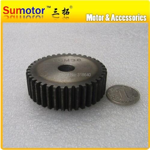 Spur Gear 1.5M 38T 38 Teeth Mod 1.5 Width 18mm Bore not large than 12.3mm 45# steel CNC robot gear rack transmission motor gear