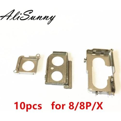 AliSunny 10pcs Back Camera Holder Metal for iPhone 8 Plus X XR XS Max Holding Metal Cover Ringer Frame Cap Seal Bracket Parts