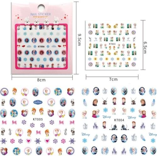 Disney Childrens Cartoon Nail Art Stickers Frozen Anna Aisha Olaf Sofia the First Cute Nail Decoration Decals Nnude Pieces Toys