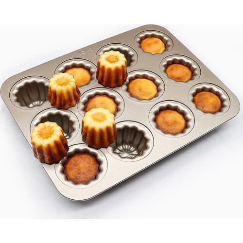 Cannele Pan 6/12 Cups Muffin Tray Cupcake Mold Muffin Pan Carbon Steel Baking Pan Non Stick Bakeware