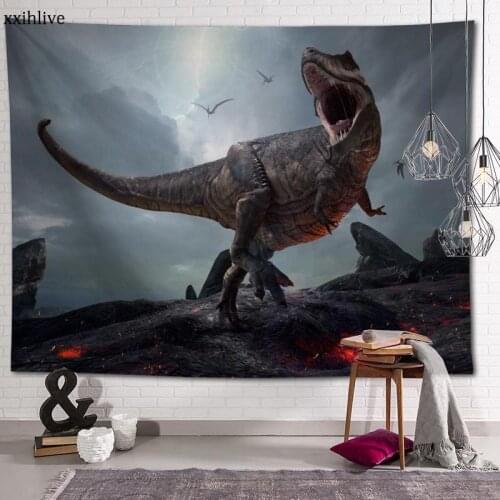 Custom Tapestry Dinosaur Printed Large Wall Tapestries Hippie Wall Hanging Bohemian Wall Art Decoration Room Decor 100x150cm