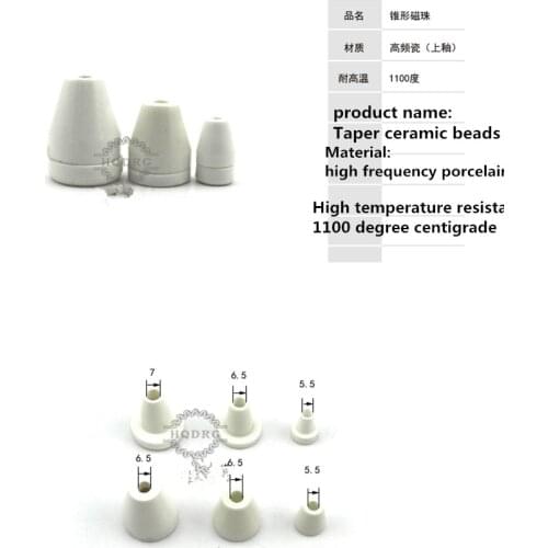 Taper ceramic beads ID6.5 mm/High frequency porcelain pagoda/matching porcelain jacket/Long mouthed wiring porcelain