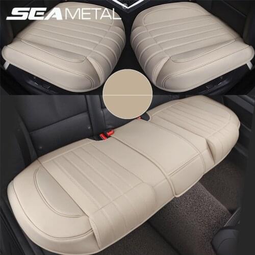Leather Car Seat Cover SEAMETAL Seat-Cover Protector Mat Interior Four Seasons Auto Luxury Leather Seats Cushion Pad Accessories