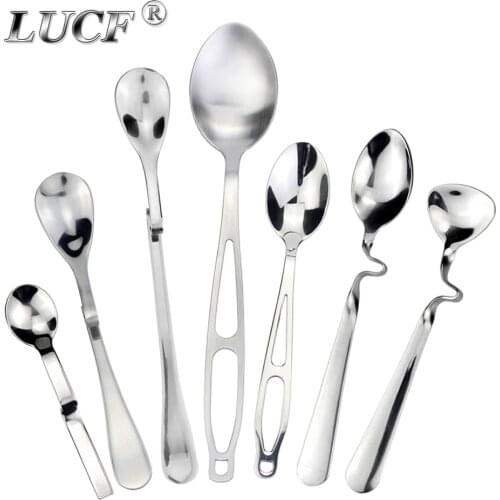 LUCF Stainless Steel Creative Tea Spoon peculiar Coffee Scoop Funny metal sugar spoons Flatware for Coffee Drinks Drop shipping