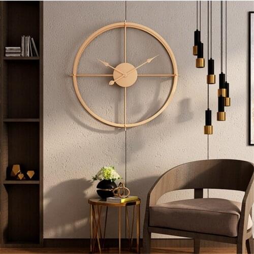 Nordic Metal Wall Clock Vintage Living Room Decoration Salon Modern Design Hanging Watch Office Bar Kitchen Home Decor Bedroom