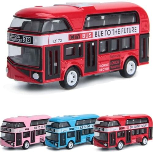4 Colors Pullback Alloy Double Deck Bus Model London City Small Size Tourist bus Baby Gift Brinquedos Vehicle Toys for Children