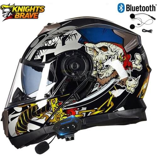 GXT Motorcycle Bluetooth Helmet Flip Up Visor Dual Lens Casco Moto Men Motorcycle Helmet Full Face Casco Motorbike Helmets DOT