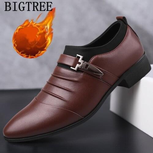 Short Plush Leather Shoes Mens Dress Boots Classic Slip On Mens Formal Shoes Men Zapatos Oxford Hombre Herren Schuhe Italienisch