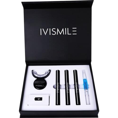 IVISMILE Wireless Teeth Whitening Kit Dental Tooth Bleaching Gel Kits With Led Light Desensitization Gel 35% Peroxide Carbam