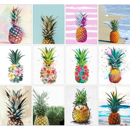 DIY Painted pineappleDigital Painting Hand-Painted Oil Painting Illustration Unique Gift Modern Home Decoration