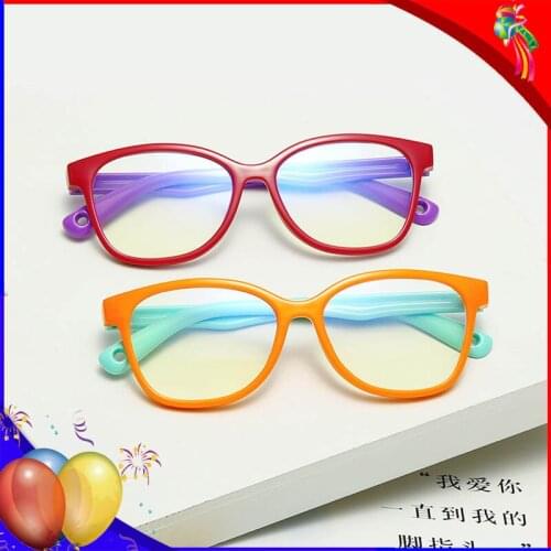 New Square Frame Anti Blue Light Glasses Silicone Glasses Children UV400 Protection Boys Girls Computer Phone Online Course Kids