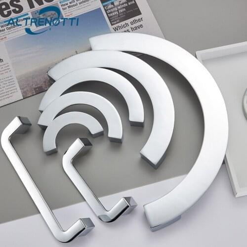 New Furniture Handle Creative Silver Zinc Alloy Wardrobe Kitchen Simple Modern Door Pull Cupboard Drawer Cabinet Knob Hardware