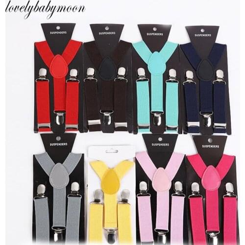 Soild Color Children Belt Baby Boys Girls Suspenders Clip-on Y-Back Braces Elastic Kids Adjustable suspenders suspenders