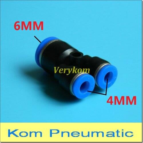 Wholesale Verykom Pneumatic 6mm To 4mm Reducing Air Fitting PW 6-4 Unequal Tube Hose Pipe Connector APW6-4 One Touch Y Coupling