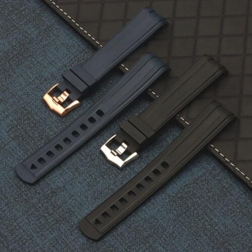 Original Quality Fluorine Rubber Silicone 20mm Watch band Buckle Grind Arenaceous Belt fit for Omega strap for Seamaster 300