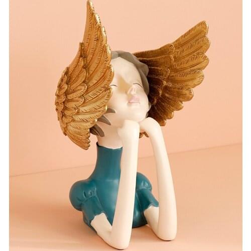 Resin Desktop Decoration Creative Home Wings Girl Desktop Decoration Office Art Entrance Cabinet Decoration Boutique Gift