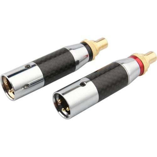 RCA Female To XLR 3 Pin Male Connectors Carbon Fiber Gold Speakers Microphone Audio Cable Converter Hifi Balance Wire Adapter