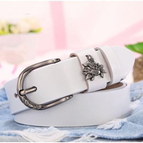 Pin Buckles Belts Women Silver buckle Leather Belts for Retro wild belts for women Waistbands Strap Ladies Jeans Accessories