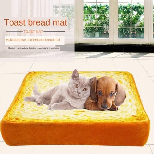Toast Bread Pet Bed Removable Cat Dog Kennel Soft Detachable Kitten Puppy Mats Rug Sponge Cushion Pets Sleep Play Rest Pad