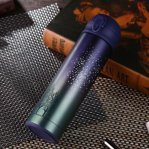 New Design Double Wall Stainless Steel Vacuum Flasks 500ml Thermos Cup Coffee Tea Milk Travel Mug Thermo Bottle Gifts